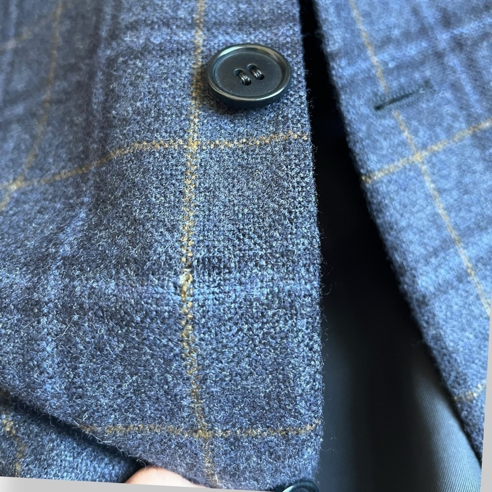 Vintage 90s Canali Men’s Blazer – Italian Wool Cashmere, Plaid, Size 52 - Picture 15 of 15